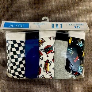 The Children’s Place XXL (16) Boys Boxer Briefs in assorted colors/prints.